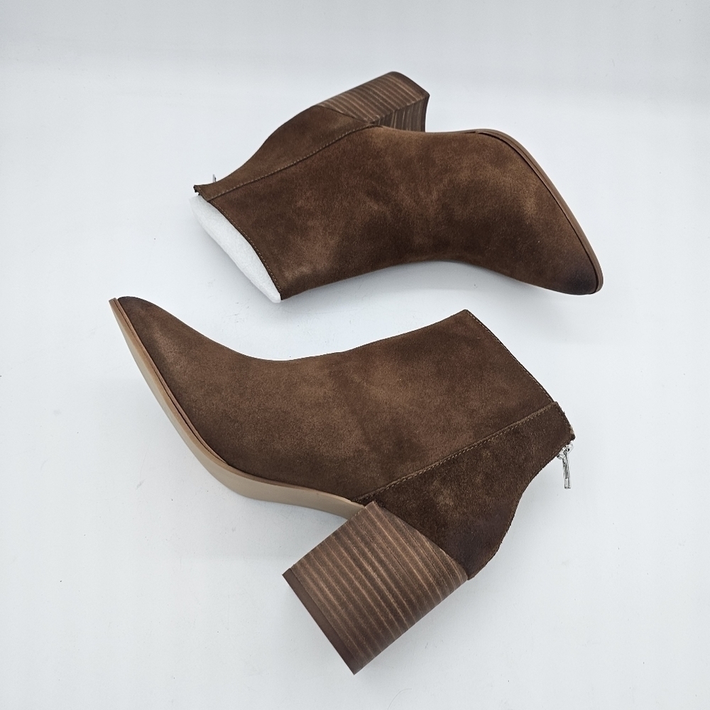 NIB Aqua Women's Tan/ Brown Suede Leather Pointed Toe Dante Booties Size 9.5 - Picture 15 of 15